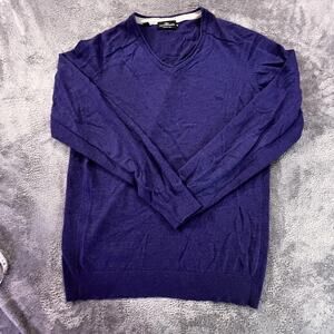 Rodd & Gunn Sweater Mens XL Blue Merino Wool V Neck Italian